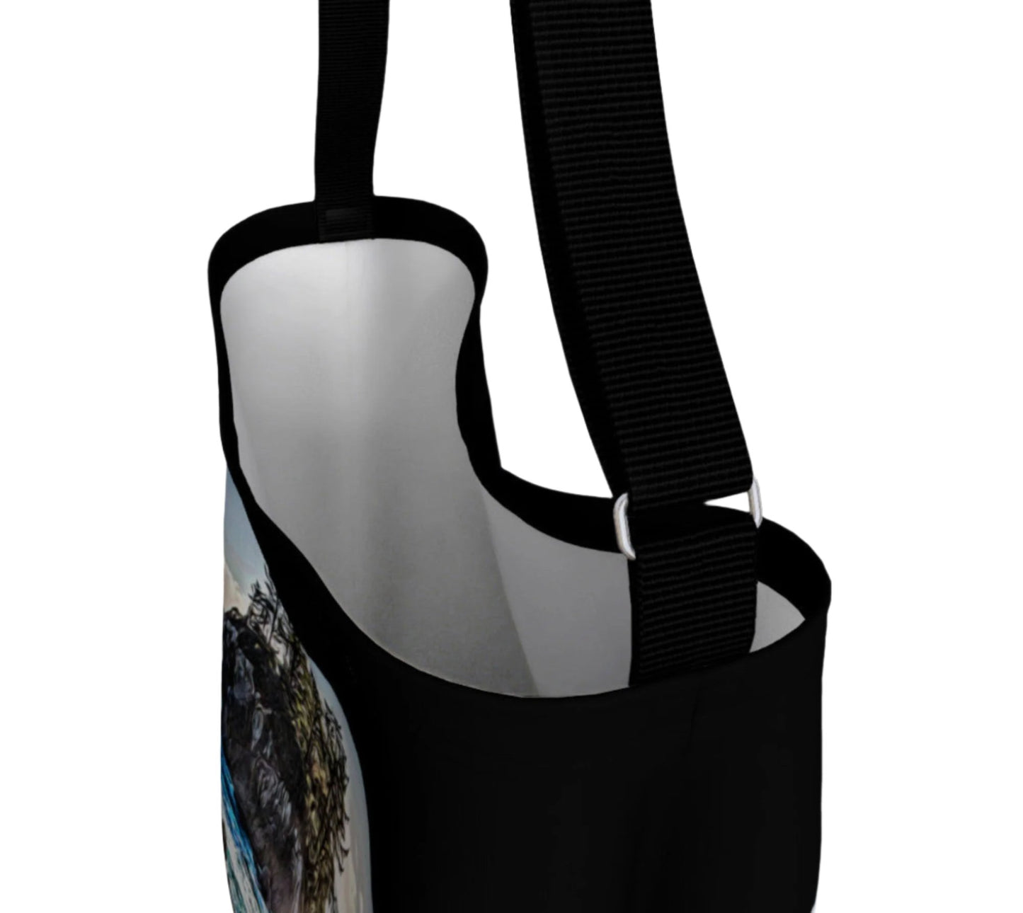 Coastal Energy Day Tote  Everyday Day Tote for Everything!  Van Isle Goddess ultimate tote bag!   Adjustable strap for comfort, the tote is made from soft and supple neoprene that stretches to fit whatever you can put in it!    Vibrant artwork that will never fade with washing.  Coastal Energy Artwork by  Roxy Hurtubise