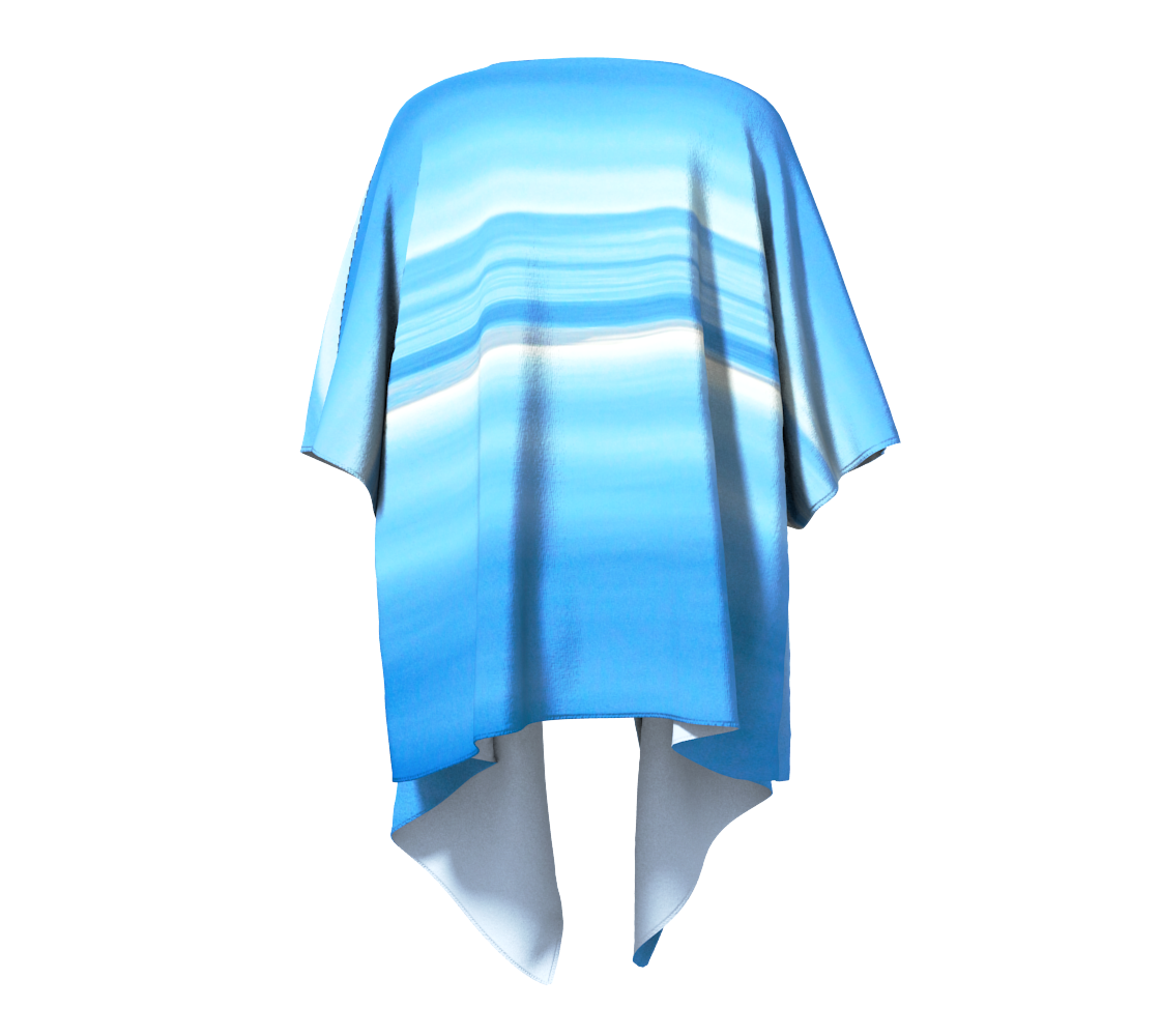 Ocean Blue Draped Kimono Back 