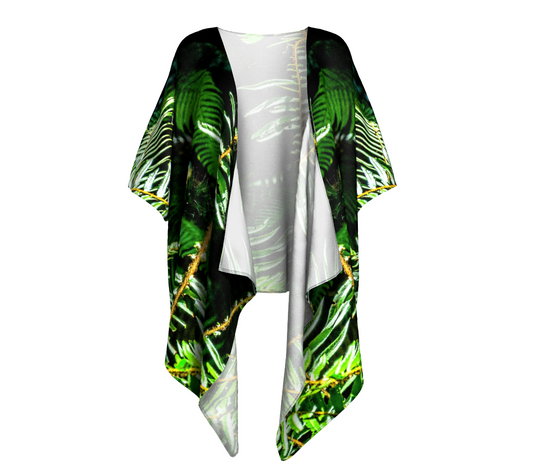 Rainforest Ferns Draped Kimono by Van Isle Goddess of Vancouver Island