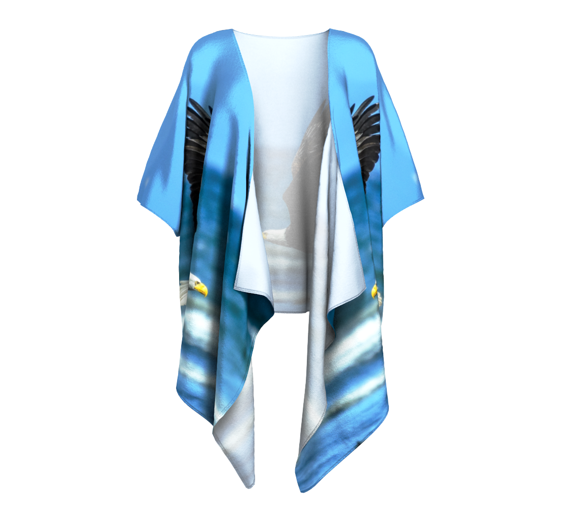 Fly Like An Eagle Draped Kimono Front