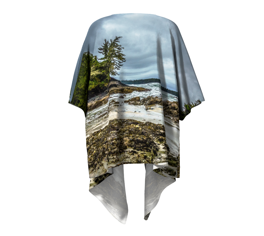 Back side of the McKenzie Beach draped kimono.