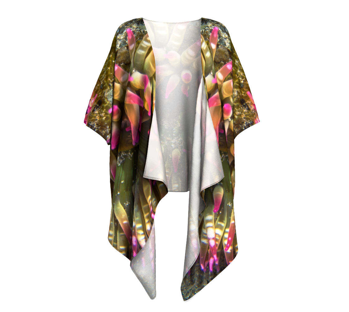 Enchanted Sea Anemone Draped Kimono Front