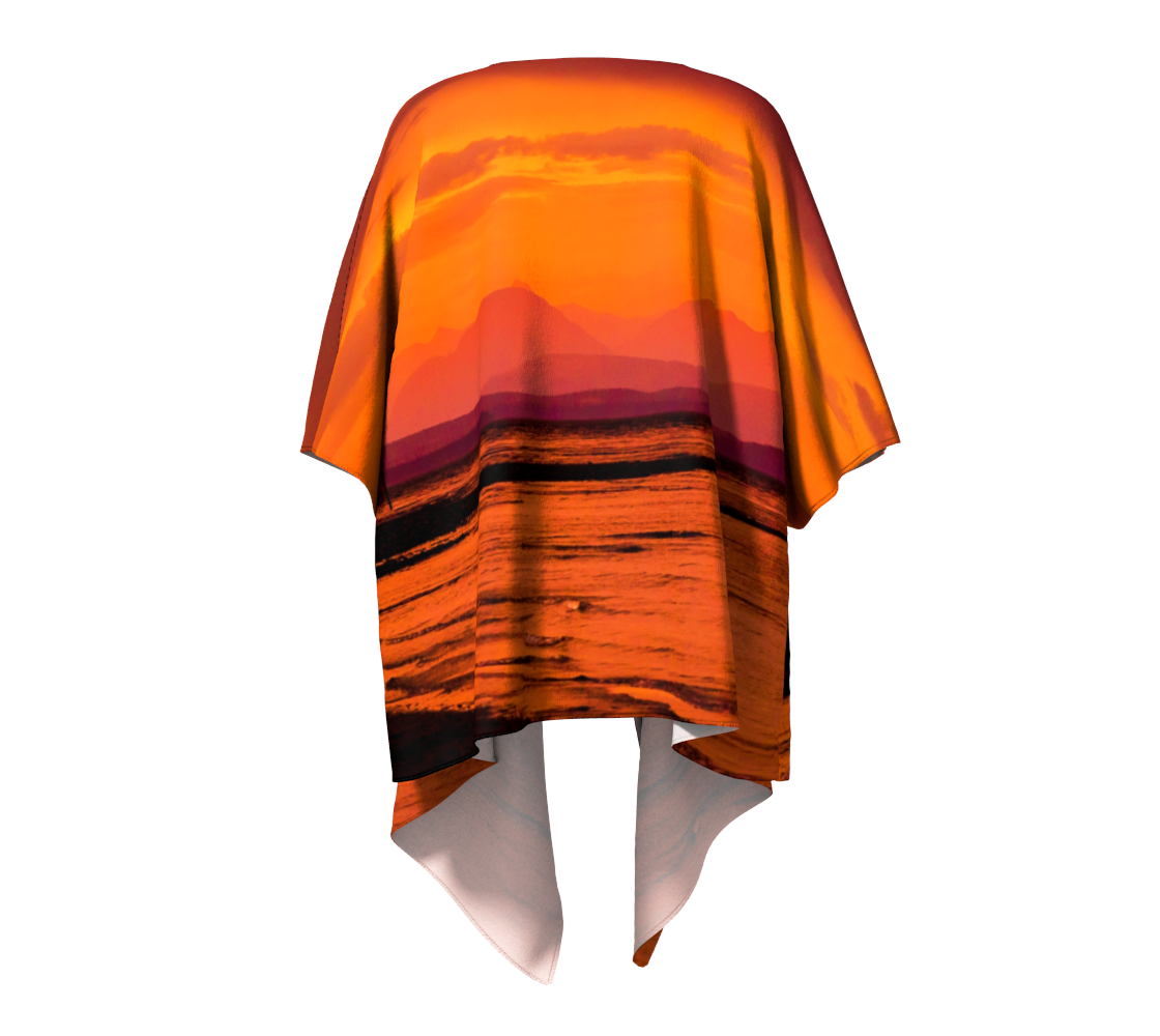 Saratoga Sunset Vancouver Island Draped Kimono Back