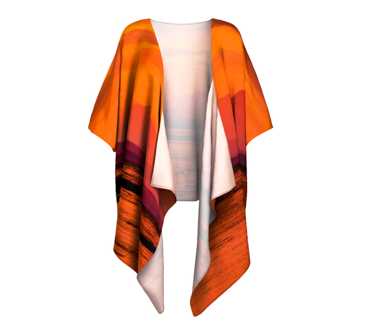 Saratoga Sunset Vancouver Island Draped Kimono Front by Van Isle Goddess