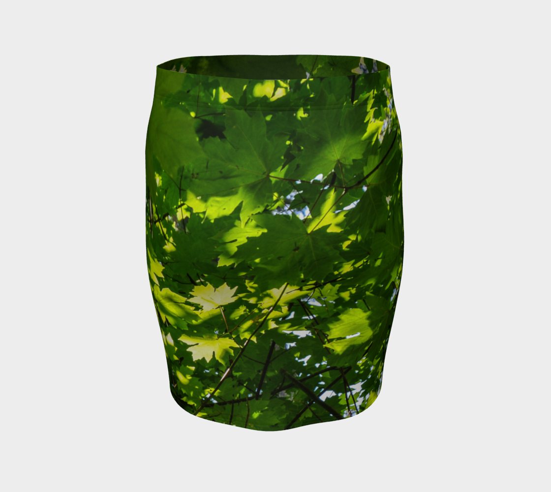 Canopy of Leaves Fitted Skirt by Roxy Hurtubise VanIsleGoddess.Com back
