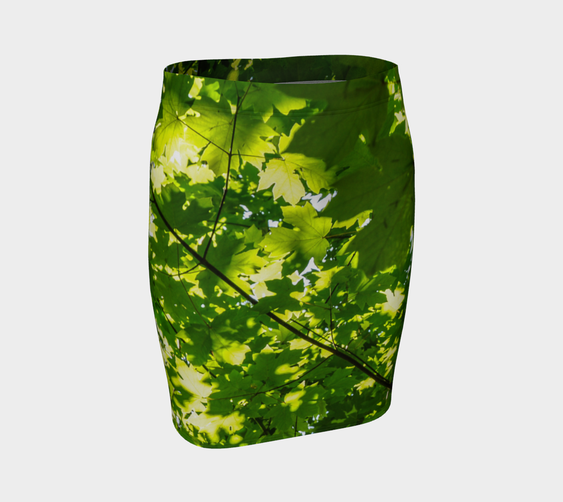 Canopy of Leaves Fitted Skirt by Roxy Hurtubise VanIsleGoddess.Com Front