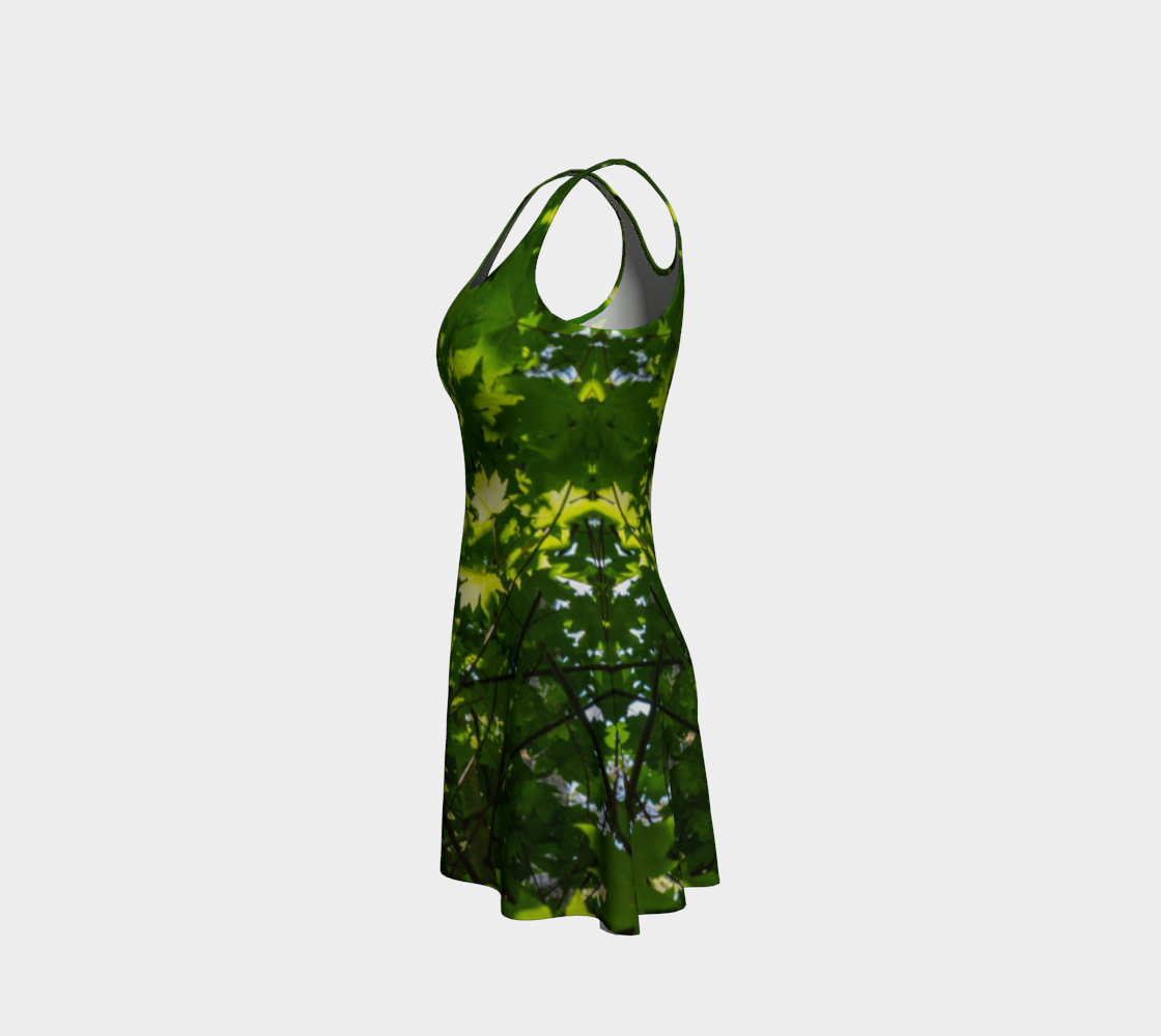 Canopy of Leaves Flare Dress by Roxy Hurtubise left side