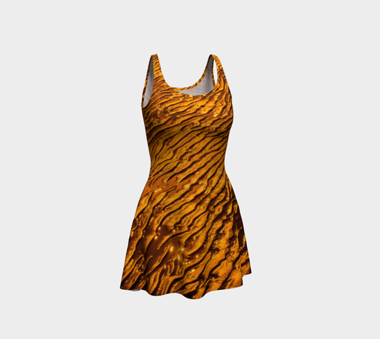 Golden Sand Flare Dress by Roxy Hurtubise Front