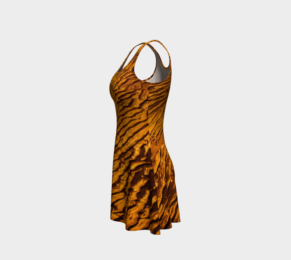 Golden Sand Flare Dress by Roxy Hurtubise left side