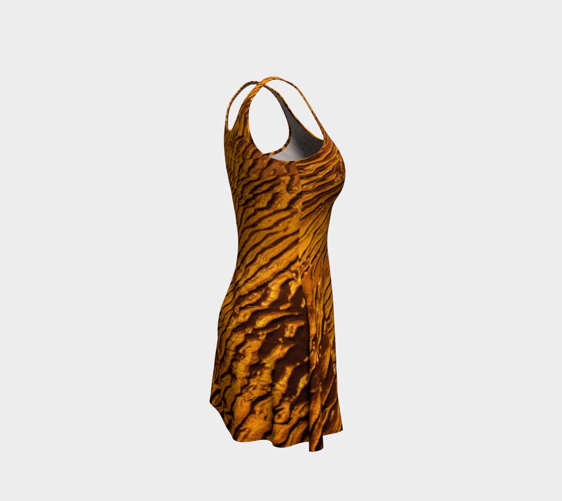 Golden Sand Flare Dress by Roxy Hurtubise right side