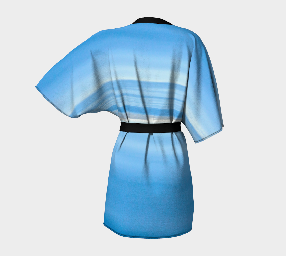 Ocean Blue Kimono Robe Back 