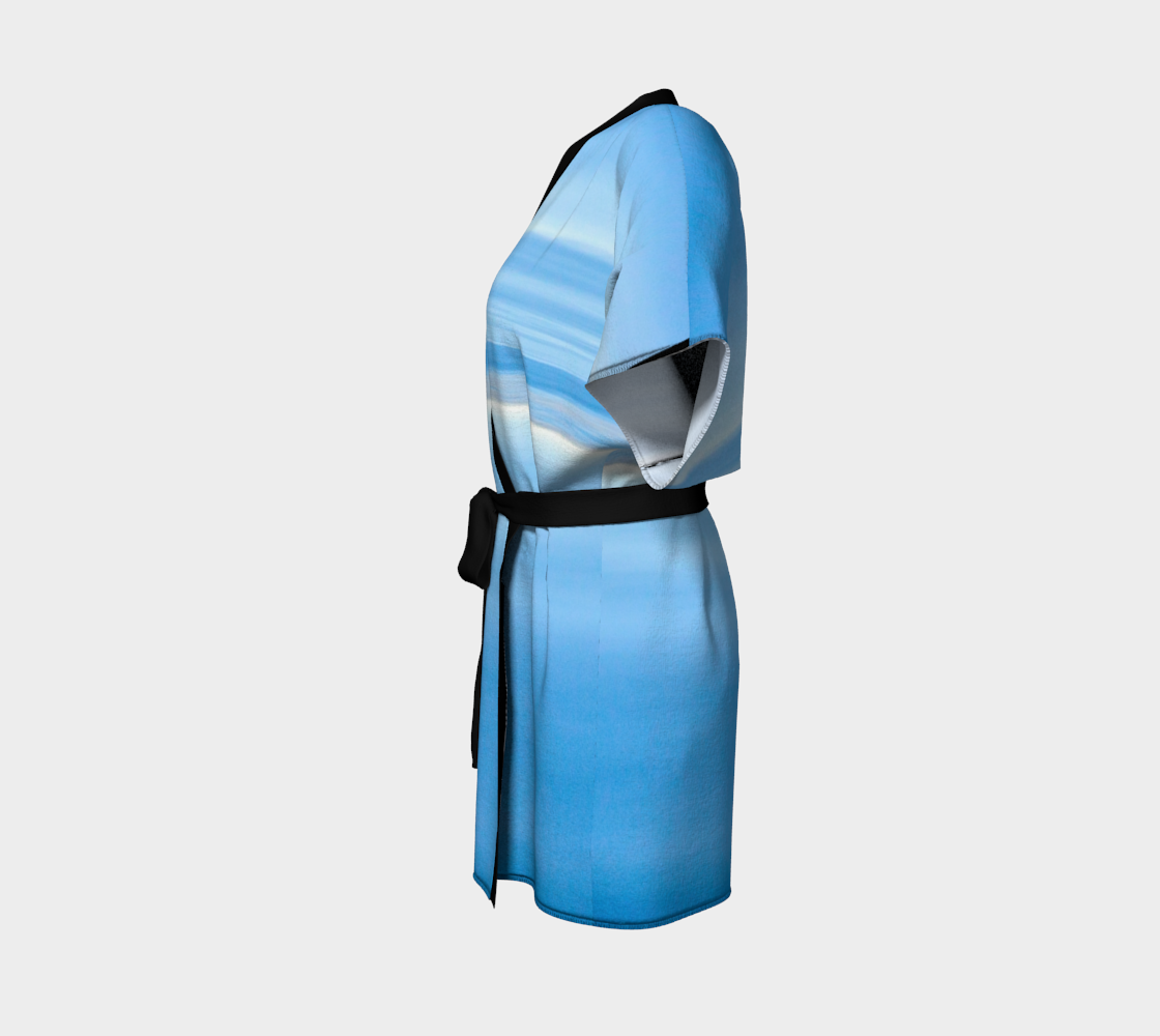 Ocean Blue Kimono Robe Leftside