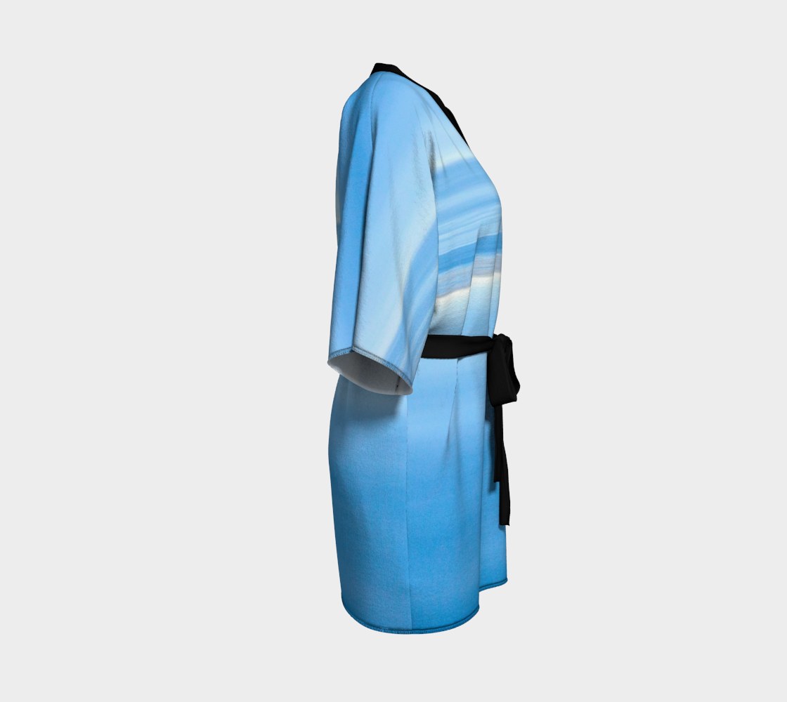 Ocean Blue Kimono Robe Rightside