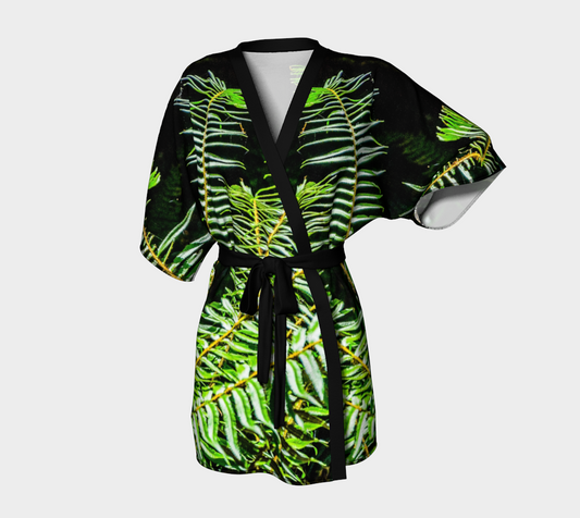 Rainforest Ferns Kimono Robe by Van Isle Goddess of Vancouver Island