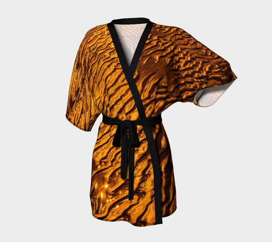 Golden Sand Kimono Robe Front