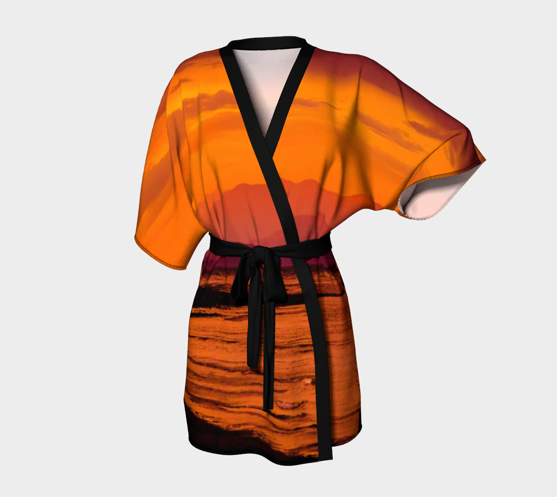 Saratoga Beach Sunset Vancouver Island Kimono Robe by Van Isle Goddess