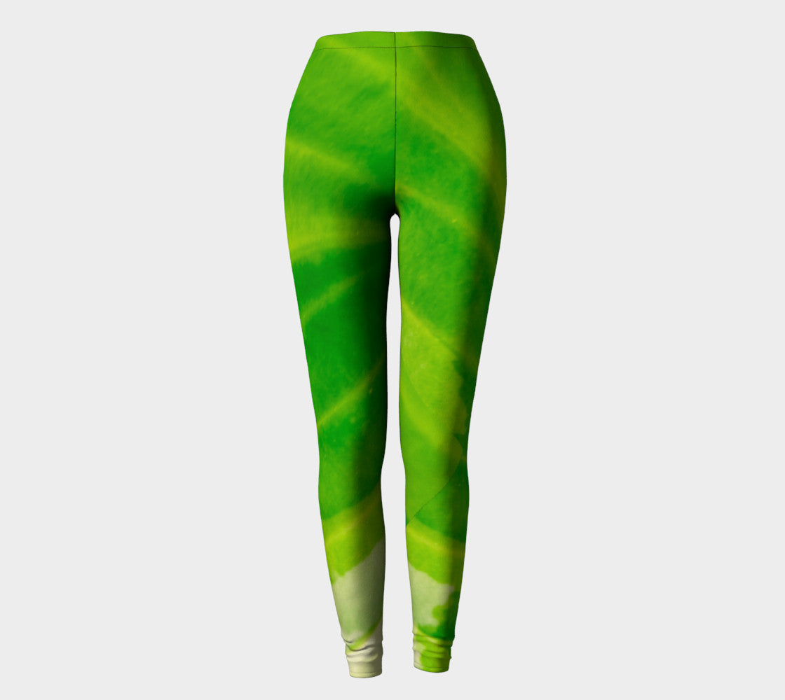 Hosta Green Leggings by Roxy Hurtubise full front