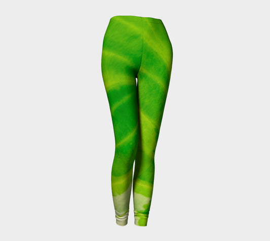 Hosta Green Leggings by Roxy Hurtubise front
