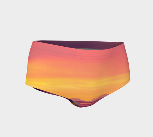 Vancouver Island Sunset Mini Shorts by Roxy Hurtubise vanislegoddess.com front