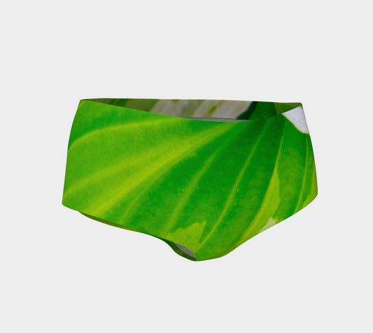 Hosta Green Mini Shorts by Roxy Hurtubise vanislegoddess.com front