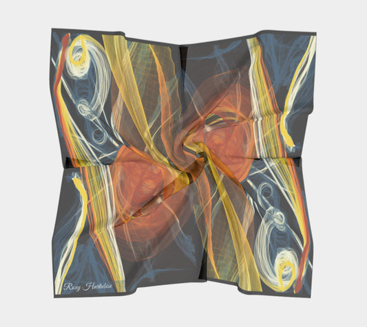 Celestial Square Scarf  Wear as a scarf or a shawl, use for home decor as a wall hanging, also makes a fabulous Wedding Party Gifts!    Artwork printed on 100% polyester lightweight fabric.  Choose from three different fabrics polychiffon, satin charmeuse and matte crepe.  Machined baby rolled edge hem finish.  Choose from 3 sizes:    16" x 16"  Perfect size for Men's Pocket Square  26" x 26"  36" x 36" by VanIslegGoddess.Com