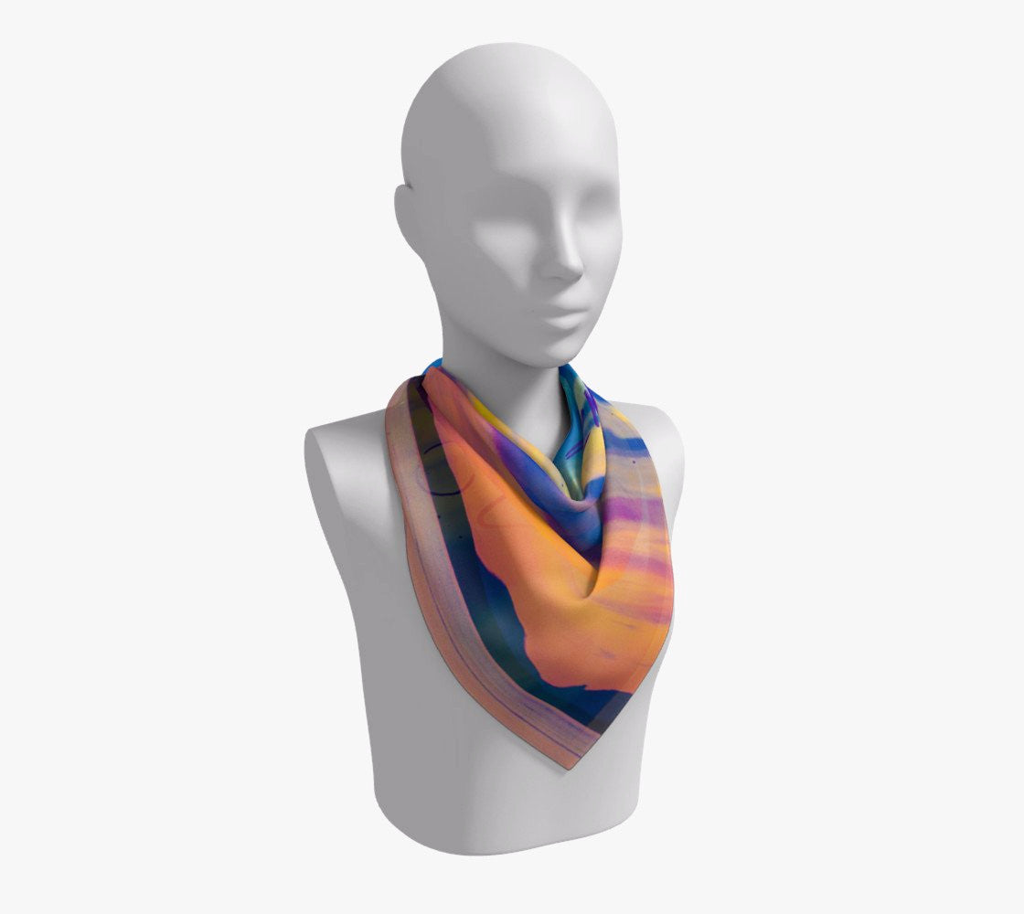 Soul Therapy 26 inch Square Scarf Worn around the neck by vanislegoddess.com