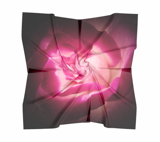 Illuminated Rose Square Scarf  Wear as a scarf or a shawl, use for home decor as a wall hanging, also makes a fabulous Wedding Party Gifts!    Artwork printed on 100% polyester lightweight fabric.  Choose from three different fabrics polychiffon, satin charmeuse and matte crepe.  Machined baby rolled edge hem finish.  Choose from 3 sizes:    16" x 16"  Perfect size for Men's Pocket Square  26" x 26"  36" x 36" by vanislegoddess.com