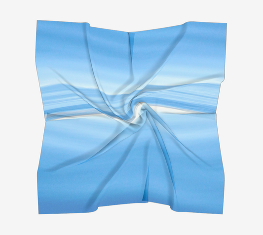 Ocean Blue Square Scarf  Wear as a scarf or a shawl, use for home decor as a wall hanging, also makes a fabulous Wedding Party Gifts!    Artwork printed on 100% polyester lightweight fabric.  Choose from three different fabrics polychiffon, satin charmeuse and matte crepe.  Machined baby rolled edge hem finish.  Choose from 3 sizes:    16" x 16"  Perfect size for Men's Pocket Square  26" x 26"  36" x 36" by Roxy Hurtubise vanislegoddess.com
