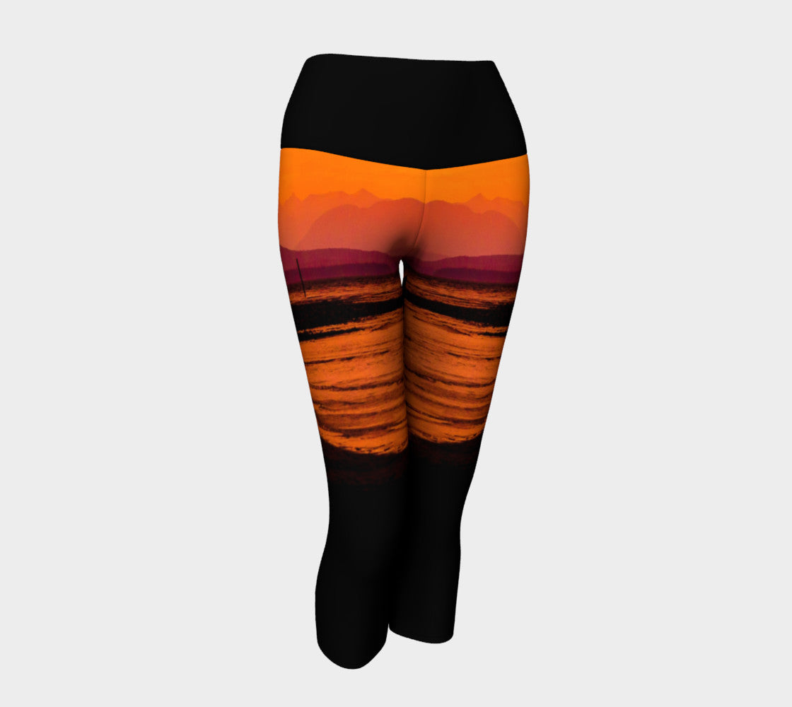 Saratoga Sunset Yoga Capris by Roxy Hurtubise VanIsleGoddess.Com Front