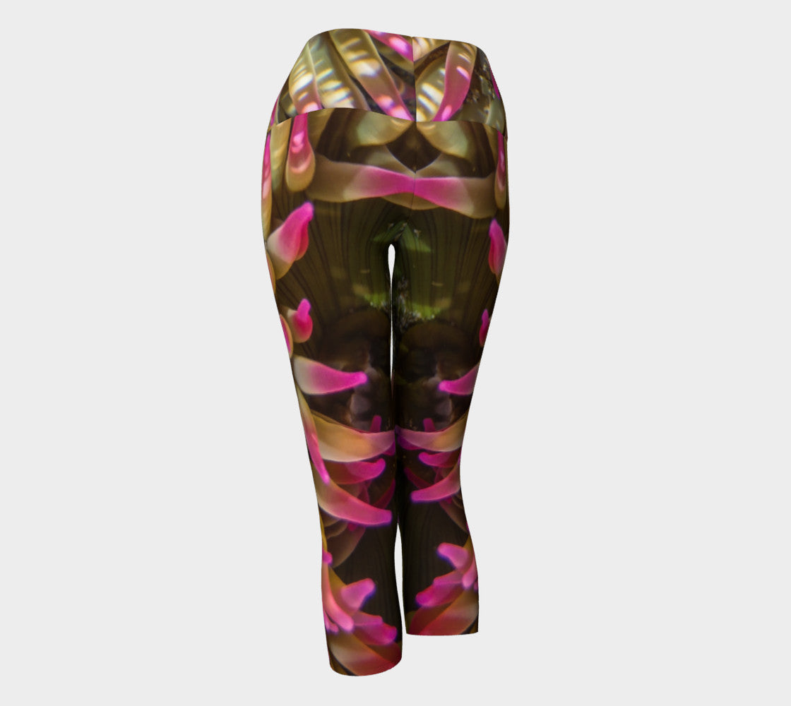 Enchanted Sea Anemone Yoga Capris by Roxy Hurtubise VanIsleGoddess.Com Back