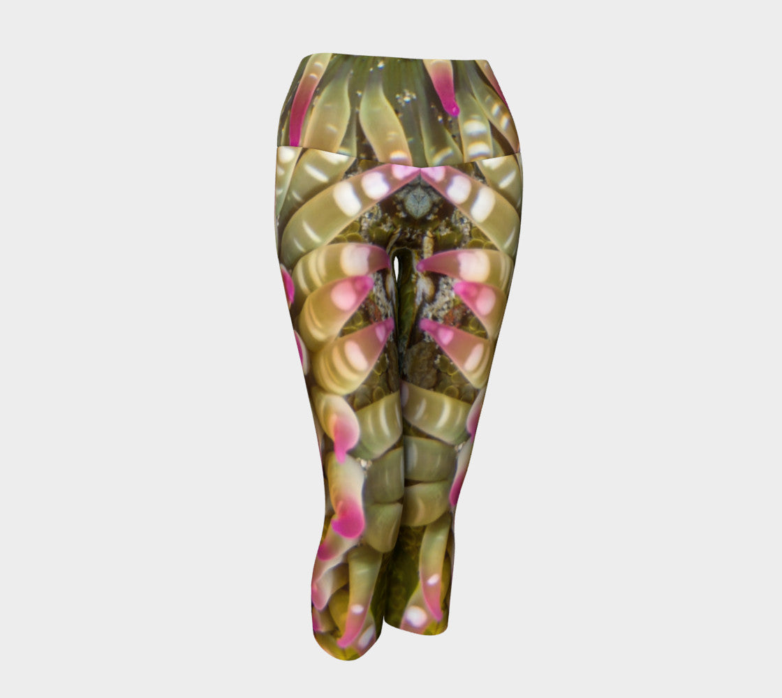 Enchanted Sea Anemone Yoga Capris by Roxy Hurtubise VanIsleGoddess.Com Front