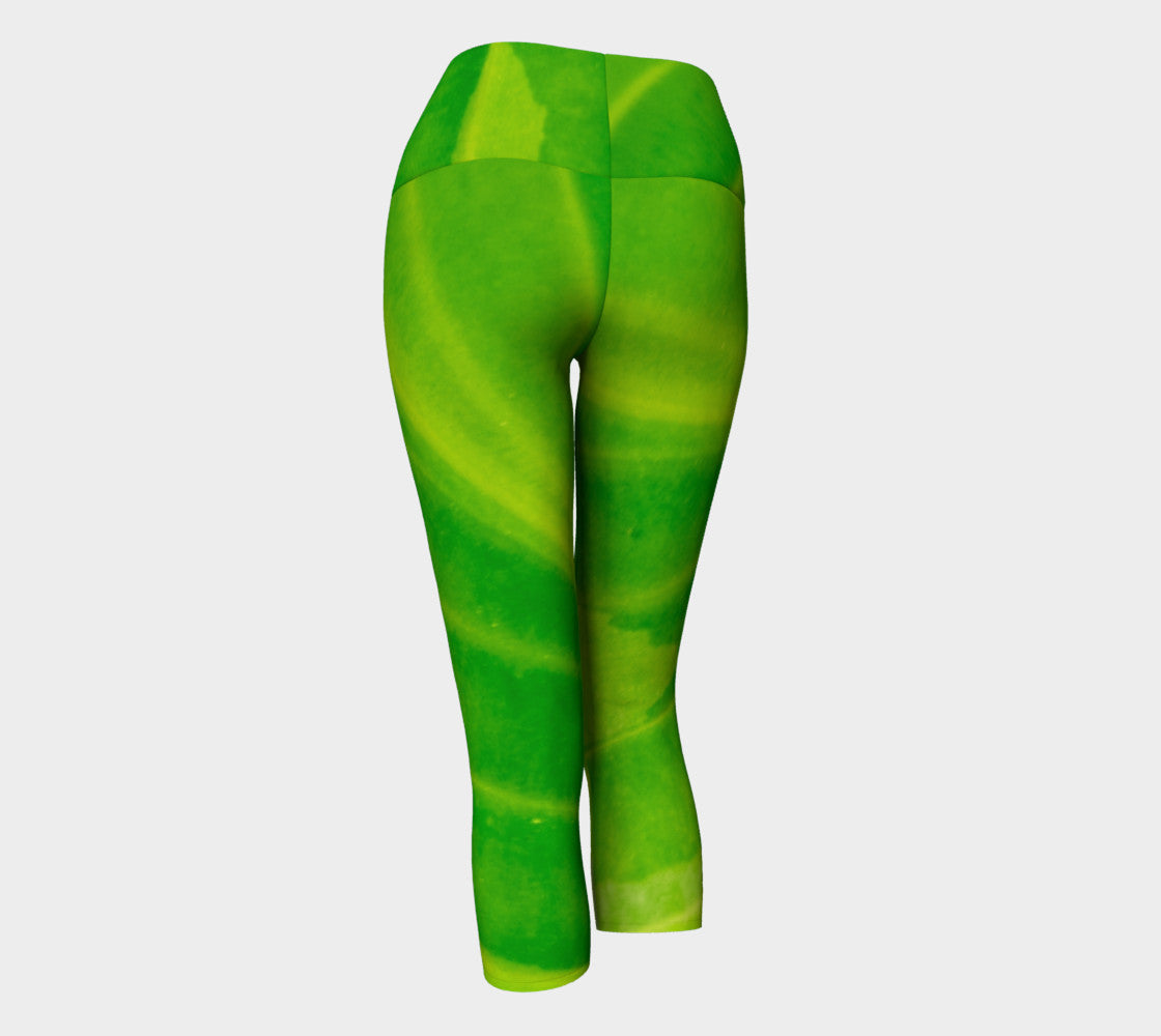 Hosta Green Yoga Capris by Roxy Hurtubise VanIsleGoddess.Com Back