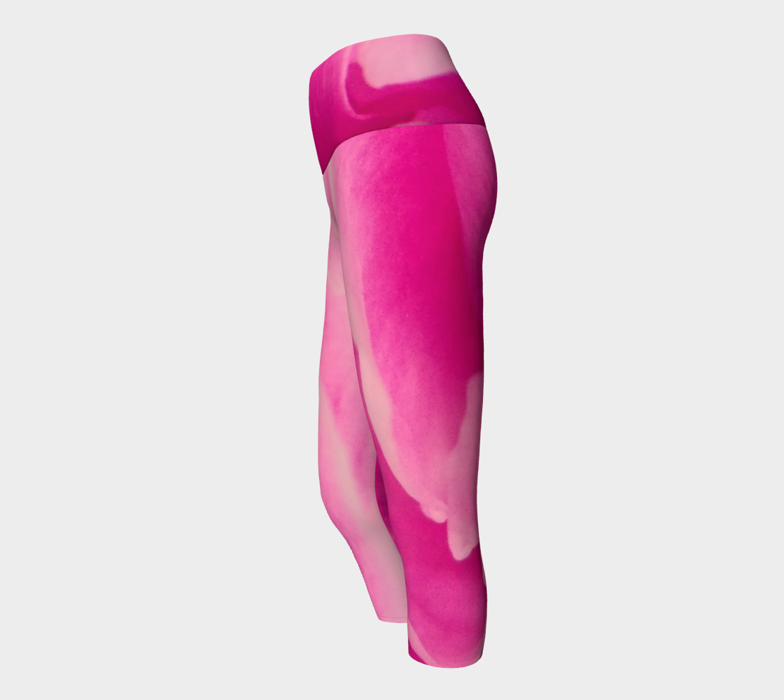 Rose Petal Kiss Yoga Capris by Roxy Hurtubise VanIsleGoddess.Com Side