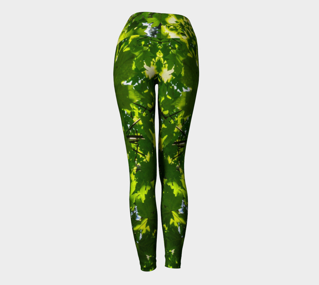 Canopy of Leaves Yoga Leggings by Roxy Hurtubise VanIsleGoddess.Com back
