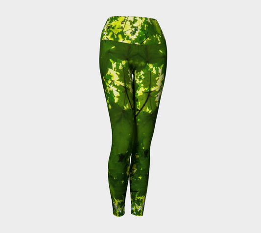 Canopy of Leaves Yoga Leggings by Roxy Hurtubise VanIsleGoddess.Com Front