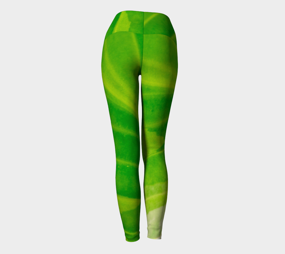 Hosta Green Yoga Leggings by Roxy Hurtubise VanIsleGoddess.Com Back