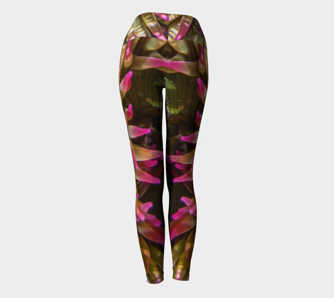 Enchanted Sea Anemone Yoga Leggings by Roxy Hurtubise VanIsleGoddess.Com Back