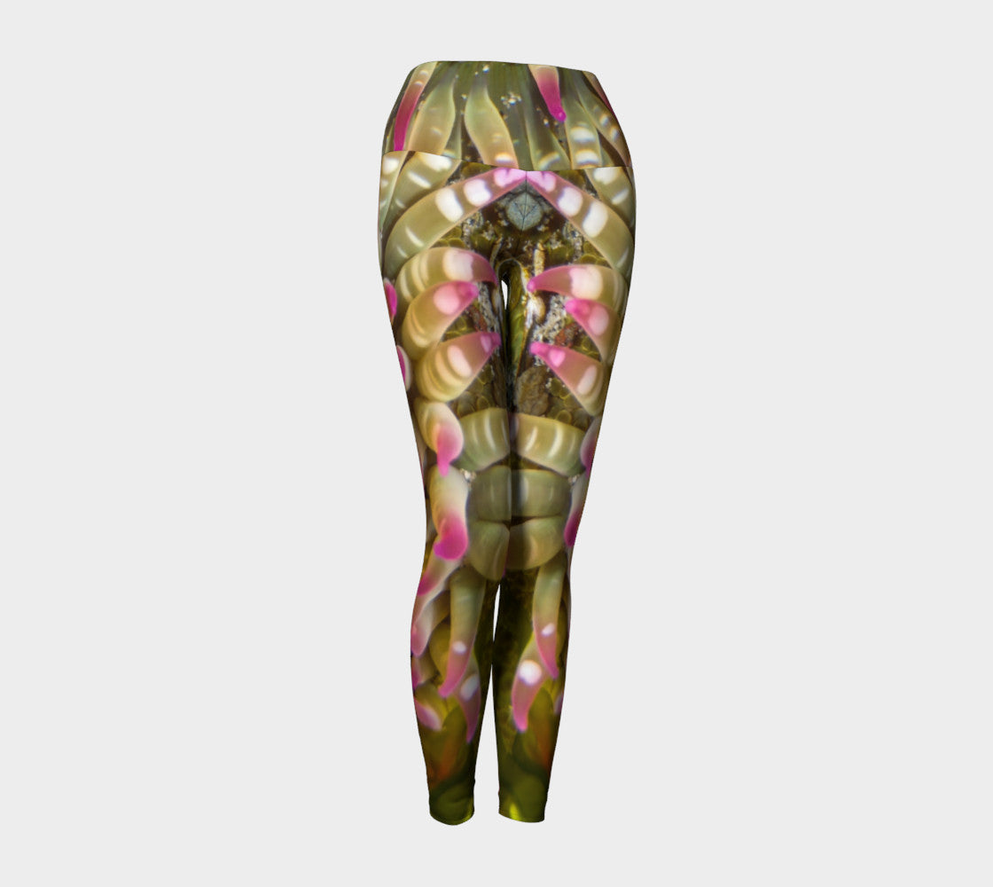 Enchanted Sea Anemone Yoga Leggings by Roxy Hurtubise VanIsleGoddess.Com Front