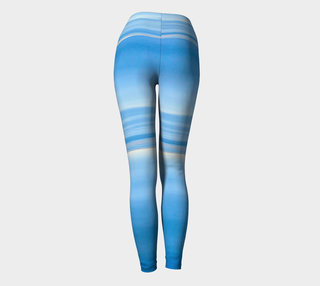 Ocean Blue Yoga Leggings by Roxy Hurtubise VanIsleGoddess.Com Back