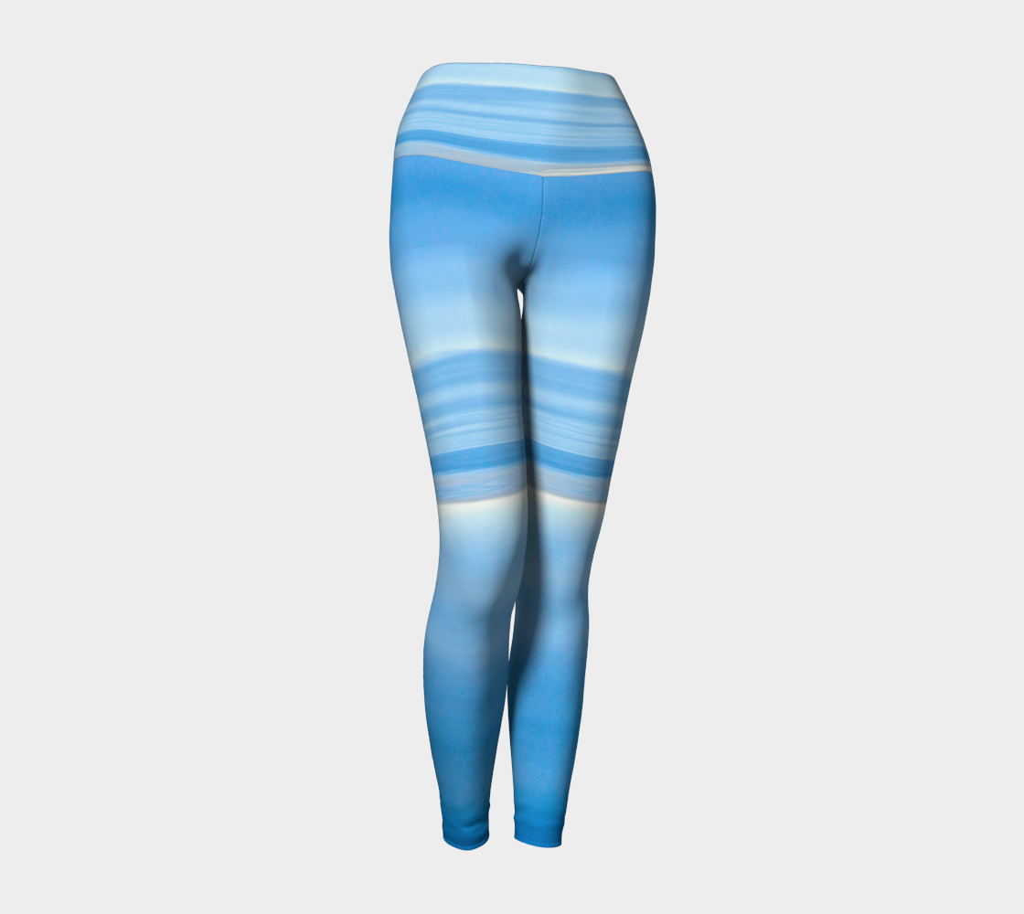 Ocean Blue Yoga Leggings by Roxy Hurtubise VanIsleGoddess.Com Front