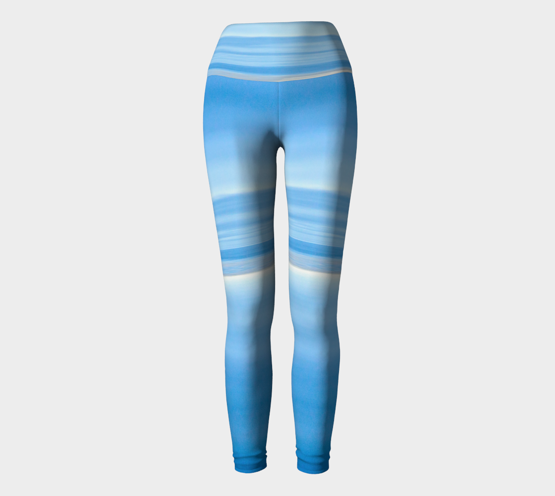 Ocean Blue Yoga Leggings by Roxy Hurtubise VanIsleGoddess.Com Full Front