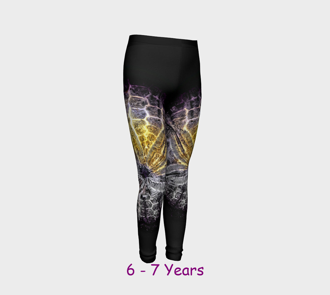 Sand Dollar Spotlight Youth Leggings  Van Isle Goddess youth leggings for ages 4 - 12.  Makes a great gift idea from Vancouver Island! by Roxy Hurtubise vanislegoddess.com