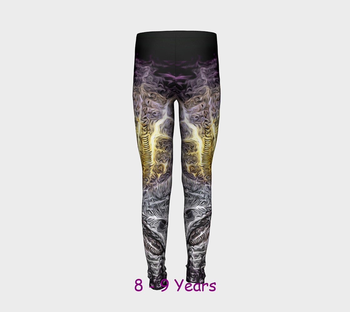 Sand Dollar Spotlight Youth Leggings  Van Isle Goddess youth leggings for ages 4 - 12.  Makes a great gift idea from Vancouver Island! by Roxy Hurtubise vanislegoddess.com