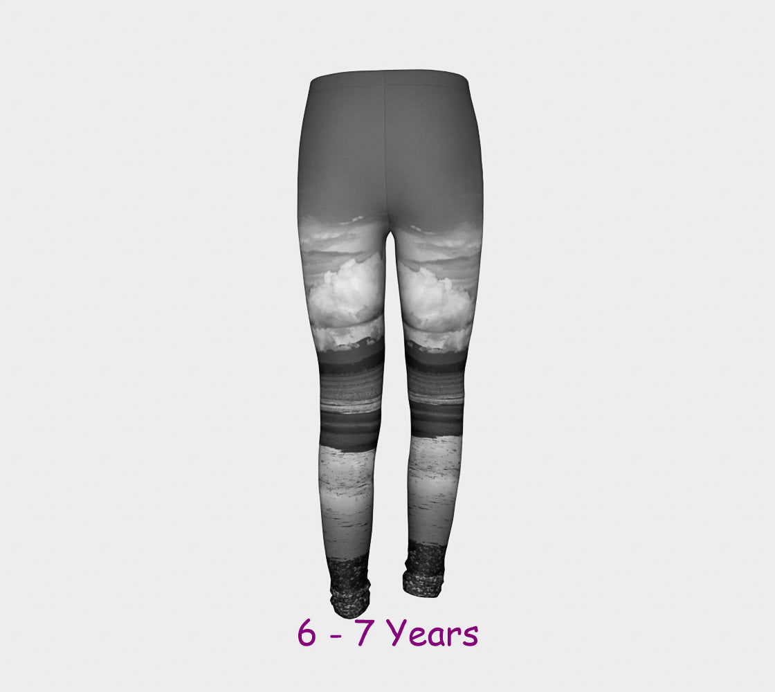 Parksville Beach Youth Leggings  Van Isle Goddess youth leggings for ages 4 - 12.  Makes a great gift idea from Vancouver Island! by Roxy Hurtubise vanislegoddess.com