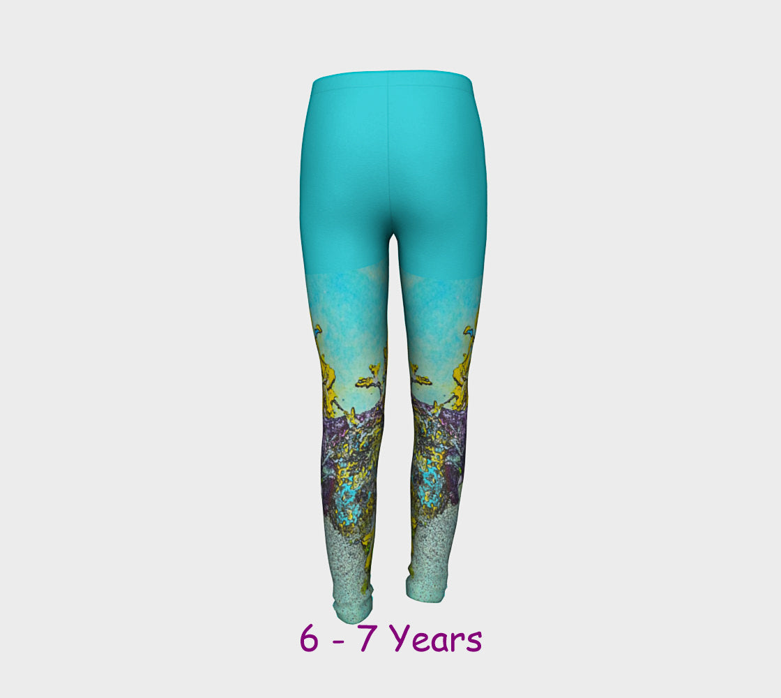 Starfish Paradise Youth Leggings  Van Isle Goddess youth leggings for ages 4 - 12.  Makes a great gift idea from Vancouver Island! by Roxy Hurtubise vanislegoddess.com
